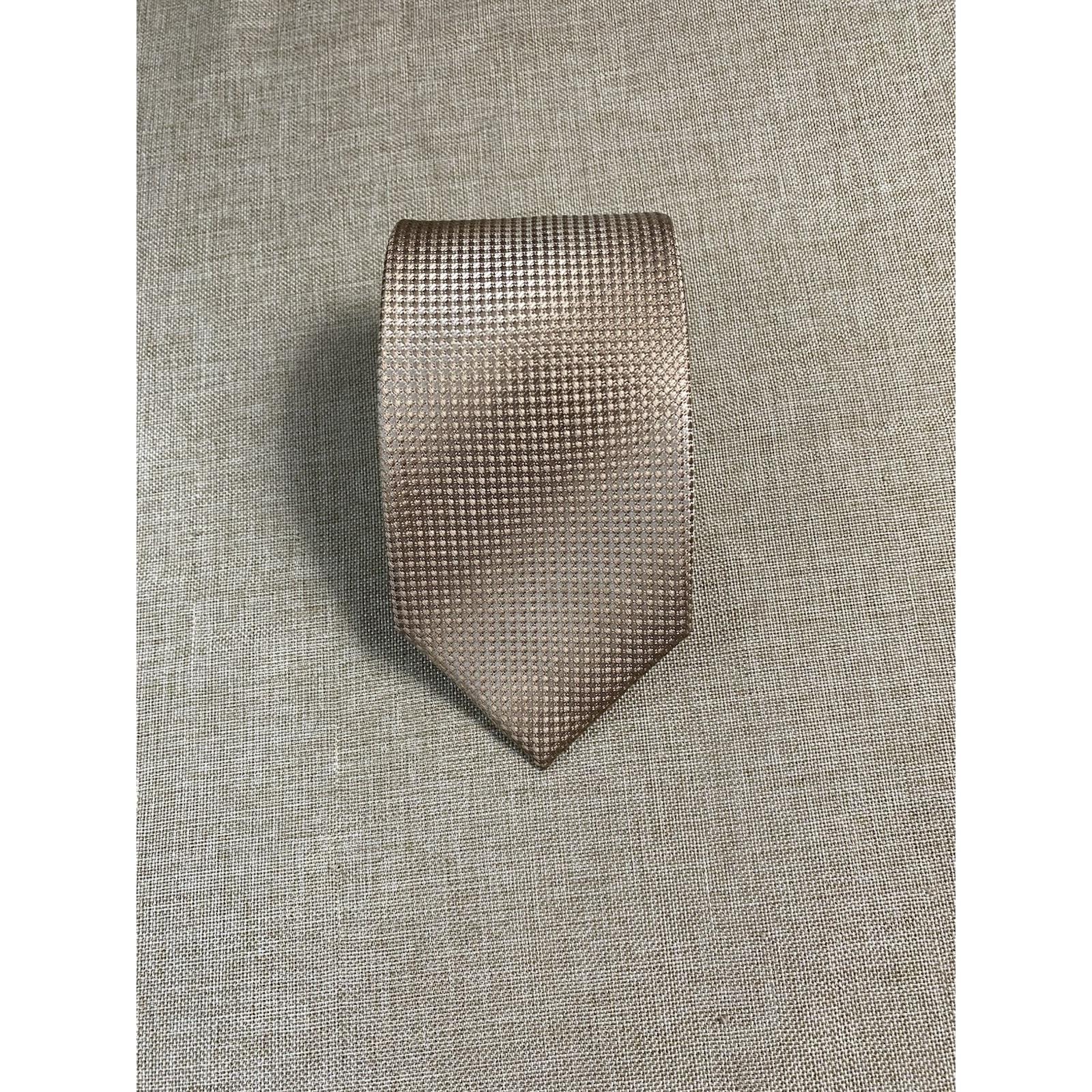 Van Heusen Men's Silk Neck Tie Ombr Tan Geometric Pattern